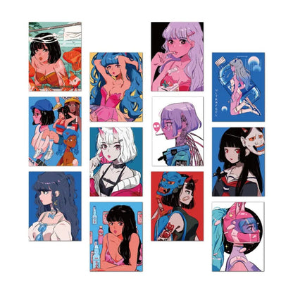 36PCS Retro Japanese Cartoon Stickers, Kawaii Vintage Doodles for Planners, Stationery, and Journaling