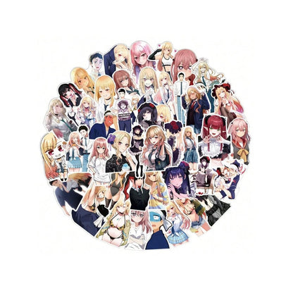 50PCS Anime Dress-Up Dolls Falling in Love Graffiti Stickers Exquisite Fashion Creative DIY Decorative Decals Suitable for Luggage, Laptops, Skateboards, Water Bottles, Stationery Cases, and Desktops