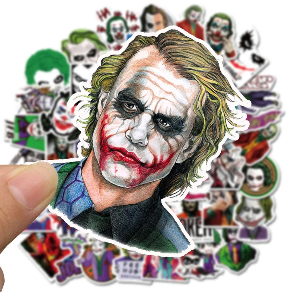 50PCS Classic Movie Joker Graffiti Stickers Perfect for Suitcases, Laptops, Water Bottles, Skateboards, Stationery Boxes Exquisite DIY Journal Decorative Decals