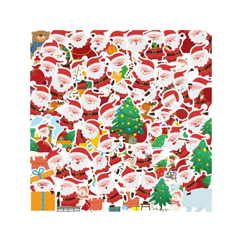 50PCS Cartoon Santa Claus Doodle Stickers Exquisite, Stylish, and Creative DIY Decorative Decals for Notebooks Perfect for Suitcases, Desks, Laptops, and Stationery Boxes