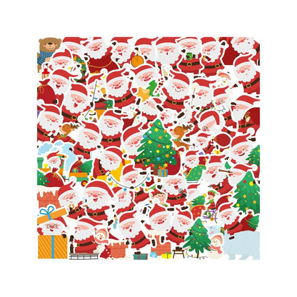50PCS Cartoon Santa Claus Doodle Stickers Exquisite, Stylish, and Creative DIY Decorative Decals for Notebooks Perfect for Suitcases, Desks, Laptops, and Stationery Boxes