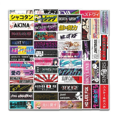 50PCS Classic Japanese Collection Stickers - Anime & Kawaii Decals for Laptops, Water Bottles, Planners & Japanese Culture Gifts