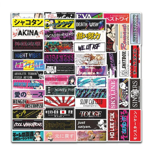 50PCS Classic Japanese Collection Stickers - Anime & Kawaii Decals for Laptops, Water Bottles, Planners & Japanese Culture Gifts