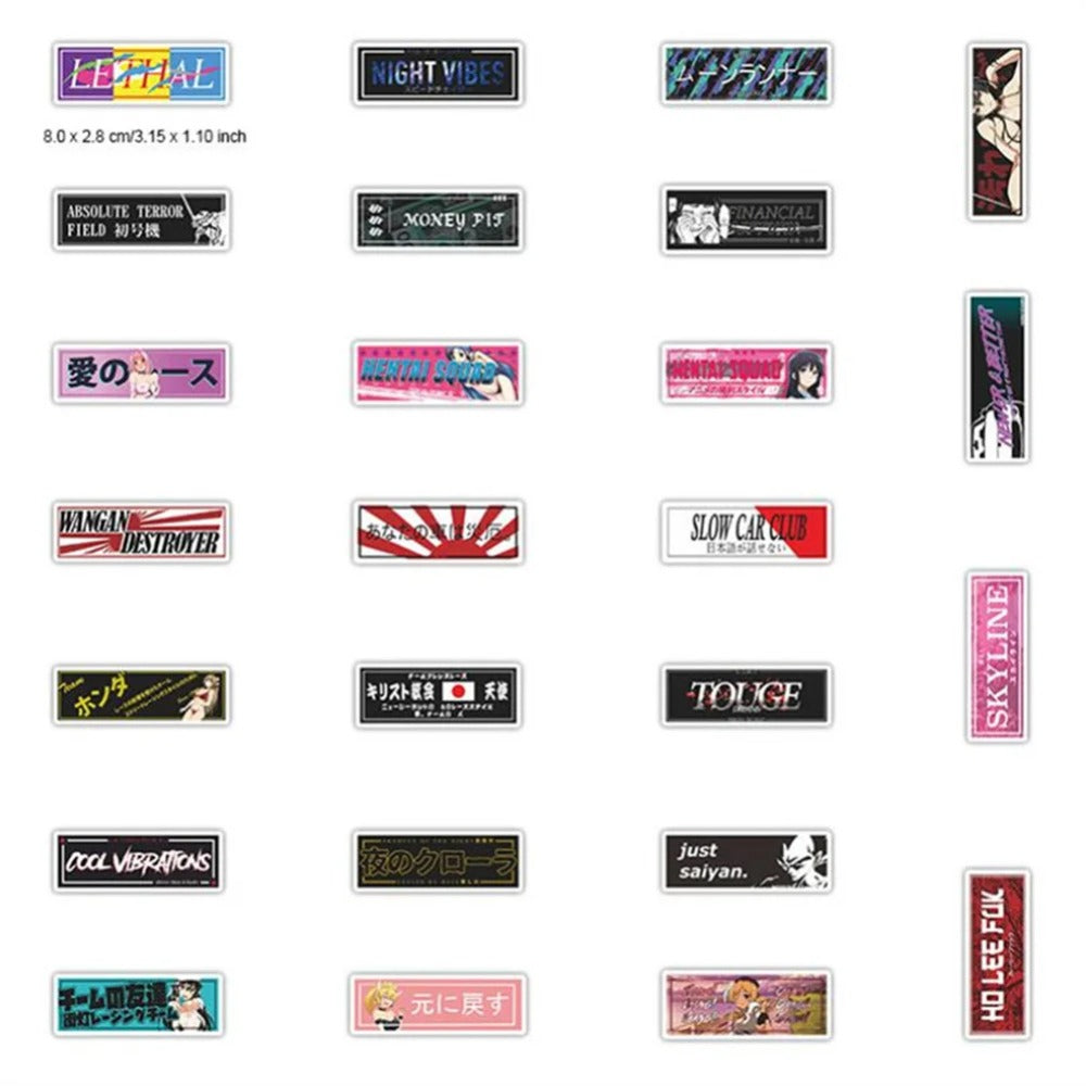 50PCS Classic Japanese Collection Stickers - Anime & Kawaii Decals for Laptops, Water Bottles, Planners & Japanese Culture Gifts