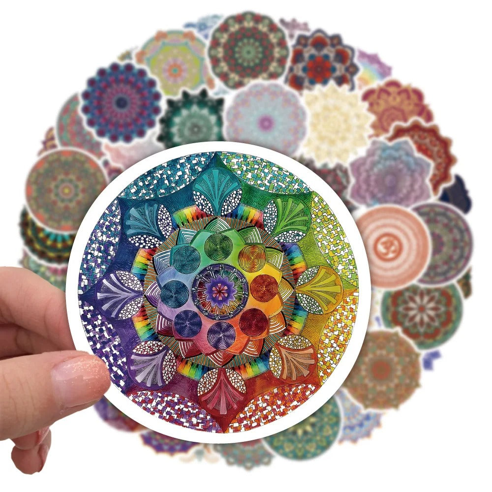 60PCS Mandala of Entropy Stickers - Chaos Containment Decals for Cognitive Diffusion Logs, Mental Scattering Maps & Information Overload Sanctuaries