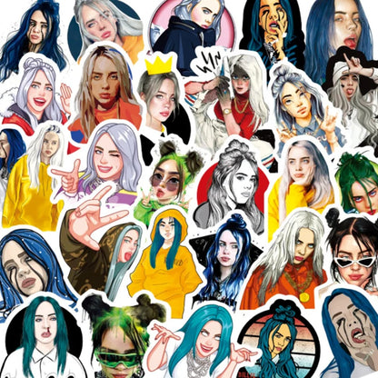 50PCS Western Pop Singer Stickers - Music Star Decals for Laptops, Water Bottles, Journals & Music Fan Gifts