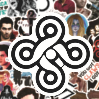 50PCS Teen Wolf Graffiti Stickers - Exquisite Creative DIY Decorative Decals for Suitcases, Skateboards, Water Bottles, Helmets, Guitars, and Stationery Cases