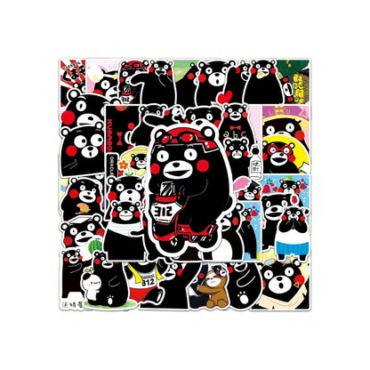 50PCS Cute Kumamon Theme Doodle Stickers Exquisite, Fashionable, Creative DIY Decorative Decals Suitable for Luggage, Laptops, Phone Cases, Mugs, and Stationery Boxes