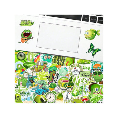 50PCS Cartoon Green Fresh Series Doodle Stickers Exquisite, Fashionable, Creative DIY Journal Decorations Suitable for Cups, Helmets, Skateboards, Pencil Cases, and Desktops