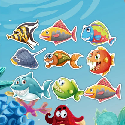 50PCS Cartoon Marine Creature Doodle Stickers Perfect for Water Bottles, Helmets, Guitars, Skateboards, Laptops, Stationery Boxes Exquisite Creative Desktop Decals