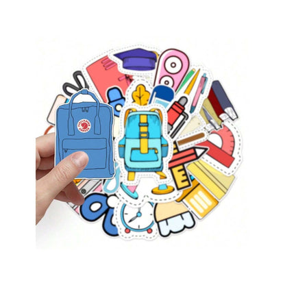 50PCS Ins Style Cartoon Stationery Doodle Stickers Exquisite, Fashionable, Creative DIY Journal Decorations Suitable for Suitcases, Notebooks, Refrigerators, Water Bottles, and Stationery Cases