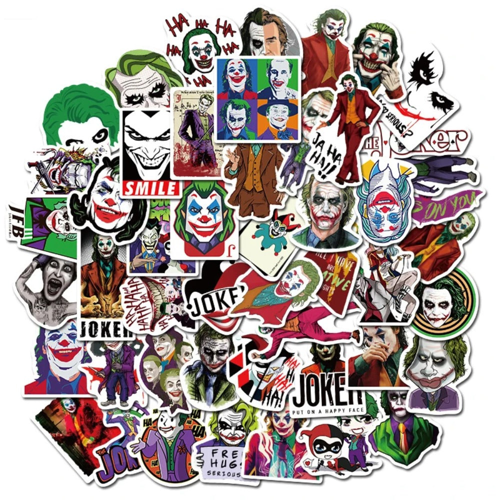 50PCS Classic Movie Joker Graffiti Stickers Perfect for Suitcases, Laptops, Water Bottles, Skateboards, Stationery Boxes Exquisite DIY Journal Decorative Decals