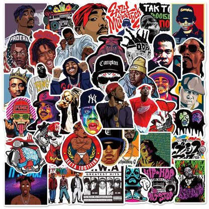 50PCS East West Coast Rap Graffiti Sticker Suitcase Guitar Car Computer Skateboard Refrigerator Helmet Waterproof