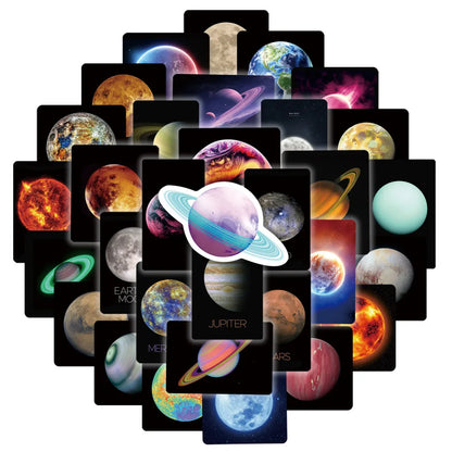50PCS New Universe Stars Cartoon Personalized Decoration Graffiti Waterproof Sticker Notebook Refrigerator Helmet