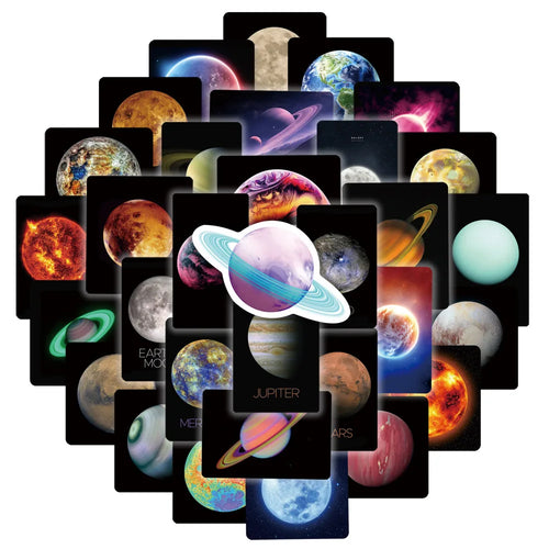 50PCS New Universe Stars Cartoon Personalized Decoration Graffiti Waterproof Sticker Notebook Refrigerator Helmet