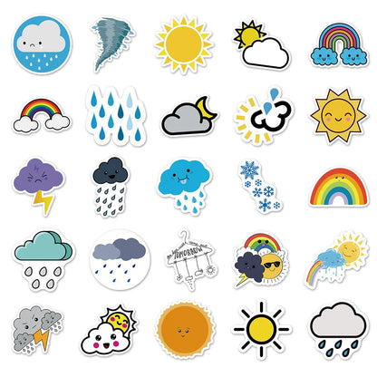 50PCS Weather and Climate Creative Graffiti Sticker Laptop Phone Guitar Car Gift Toy Waterproof Sticker