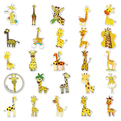 50PCS Giraffe Personality Cute Cartoon Animal Graffiti Waterproof Sticker Suitcase Notebook Skateboard Water Cup