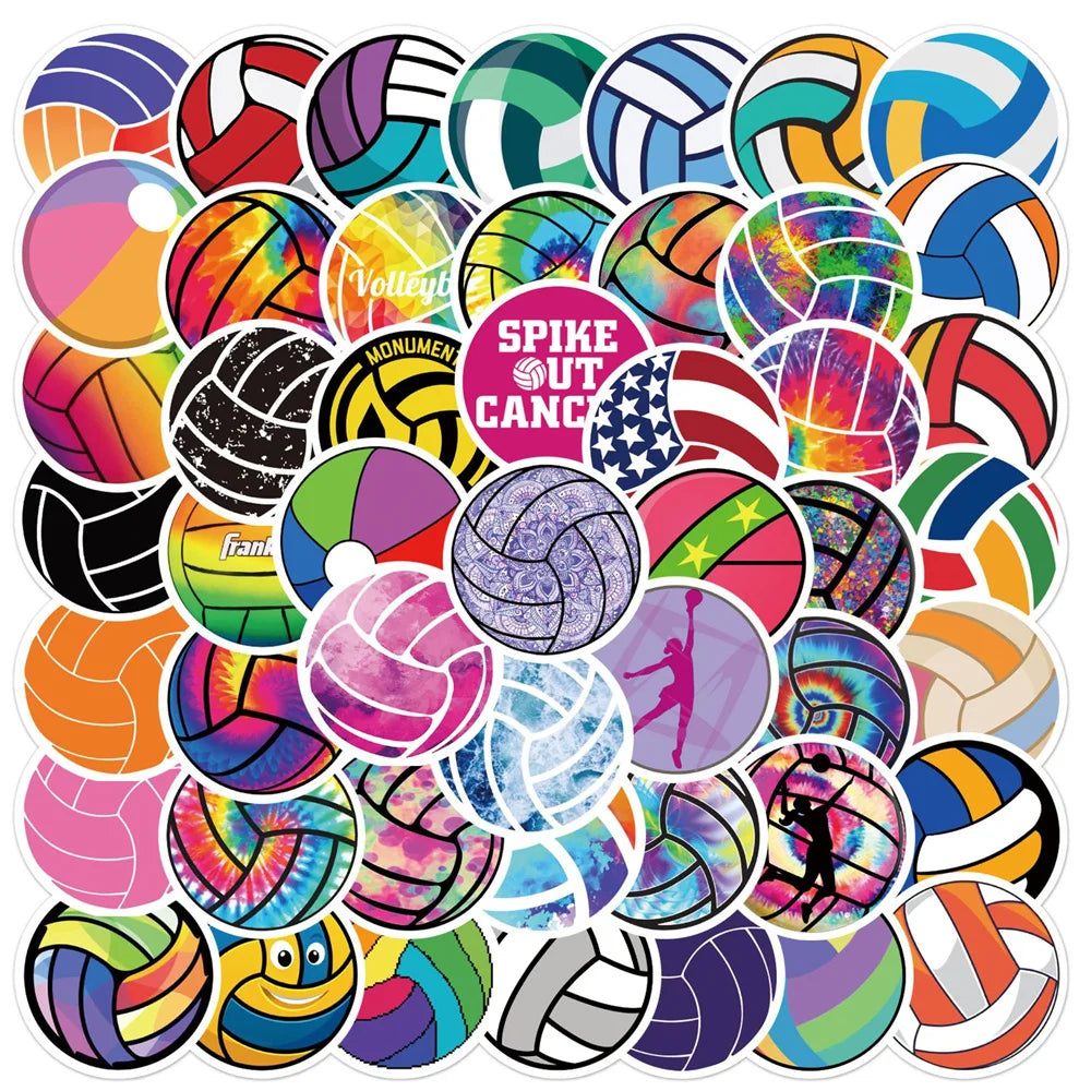50PCS Volleyball Graffiti Sticker Suitcase Guitar Car Computer Waterproof PVC Sticker