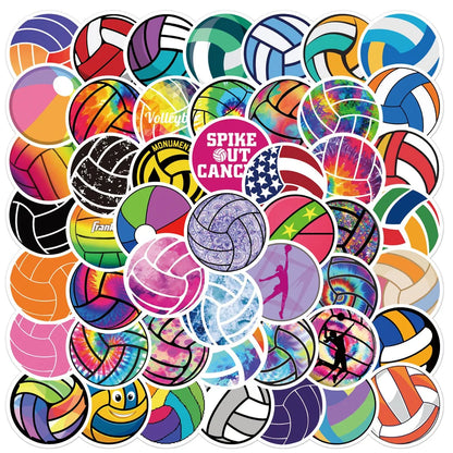 50PCS Volleyball Graffiti Sticker Suitcase Guitar Car Computer Waterproof PVC Sticker