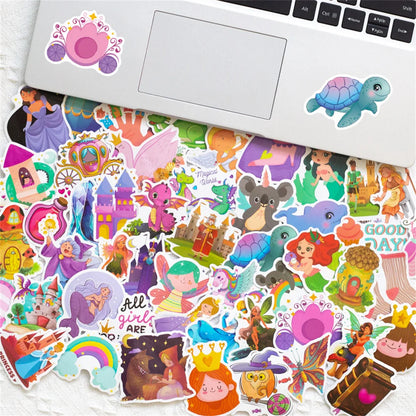 50PCS Little Princess Gift Sticker Girl Fun Graffiti Waterproof Skateboard Laptop Children Toy Cartoon Sticker