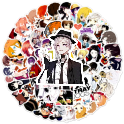 50PCS Animation Bungou Stray Dogs Graffiti Sticker Suitcase Notebook Personalized Waterproof Refrigerator Guitar