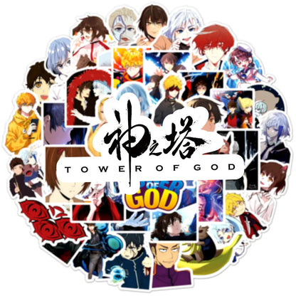 50PCS/Cartoon Anime God Tower Graffiti Sticker Laptop Skateboard Guitar Water Cup Waterproof Decorative Sticker