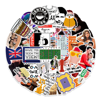 50PCS Friends Character Graffiti Waterproof Sticker Suitcase Notebook Refrigerator Skateboard StationeryBoxHelmet