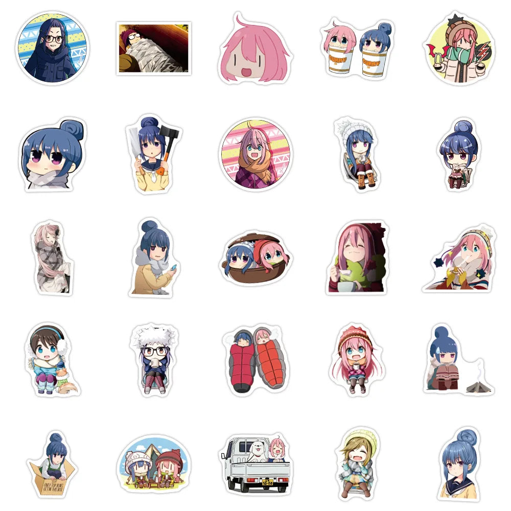 50PCS Girls Cute Cartoon Stickers Suitable for Water Cup Luggage Laptop Computer Refrigerator Decoration Sticker