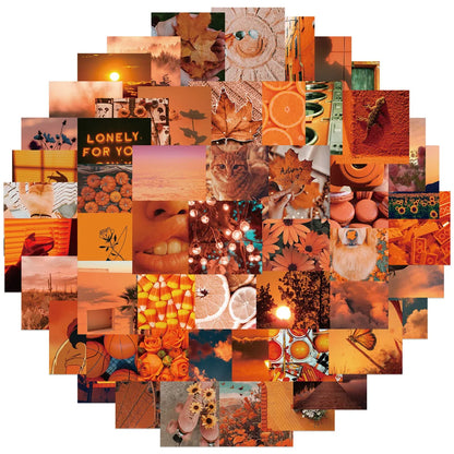 50PCS Orange Sunset Landscape Graffiti Stickers Personalized Decoration Luggage Laptop Waterproof Stickers