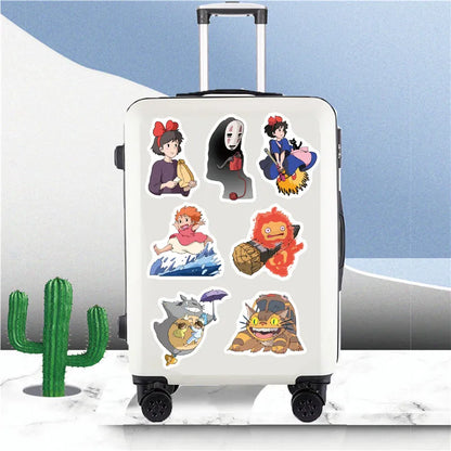 50PCS   Hayao Miyazaki My Neighbor Totoro Little Witch Anime Cartoon Graffiti Waterproof Notebook Skateboard Stickers