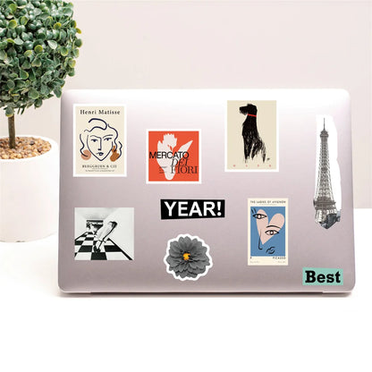 50PCS French Pop Art Collage Handbook Waterproof Sticker Notebook Tablet Electric DIY Sticker