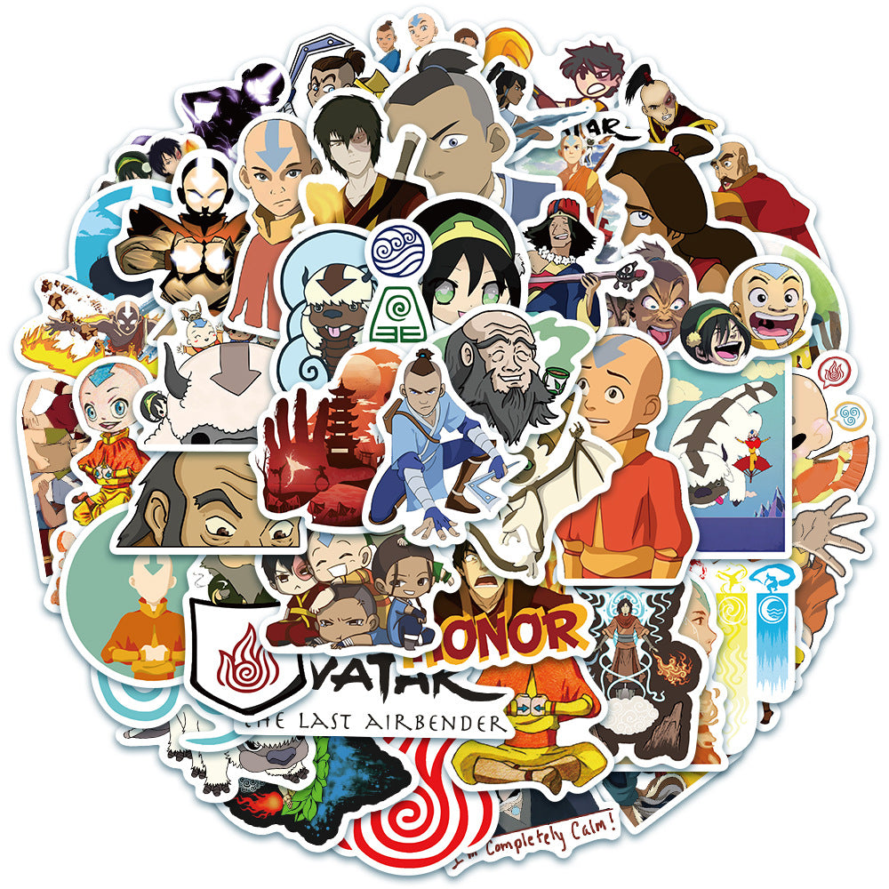 50PCS Avatar: The Last Airbender Character Doodle Stickers Perfect for laptops, helmets, skateboards, water bottles, pencil cases, and desktop decorations