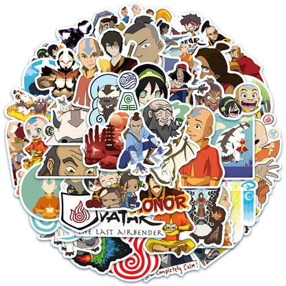 50PCS Avatar: The Last Airbender Character Doodle Stickers Perfect for laptops, helmets, skateboards, water bottles, pencil cases, and desktop decorations