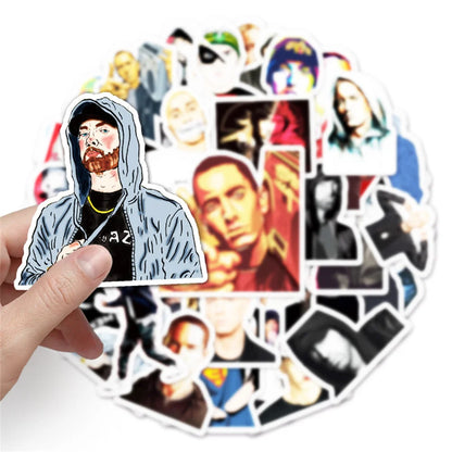50PCS Eminem Rapper Graffiti Waterproof Sticker Suitcase Notebook Skateboard Refrigerator Stationery Box WaterCup