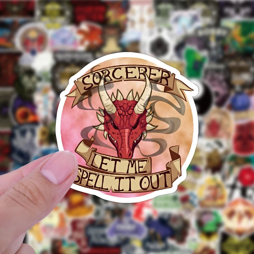 50PCs Animation Dragon and Dungeon Graffiti personality Sticker DIY Suitcase Laptop Skateboard Motorcycle