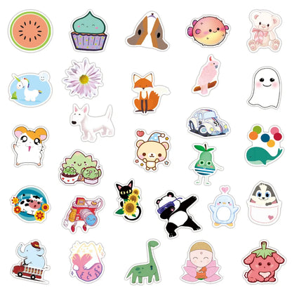 50PCS Cute Cartoon Decorative Stickers Laptop Guitar Water Cup Mobile Phone Skateboard Waterproof Stickers