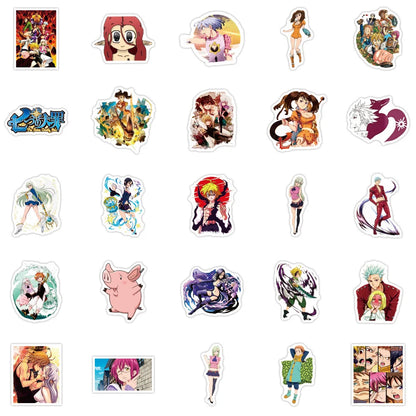 50PCS Animated Seven Deadly Sins Graffiti Laptop Guitar Motorcycle Luggage Skateboard Bike Waterproof Sticker