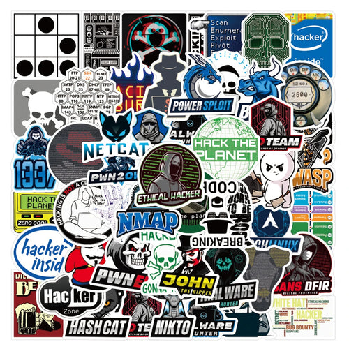 50PCS Hacker Graffiti Sticker Thermos Cup Luggage Car Battery Car Phone Sticker