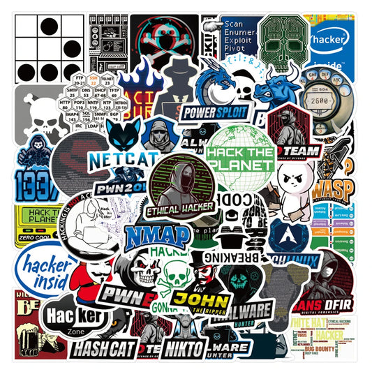 50PCS Hacker Graffiti Sticker Thermos Cup Luggage Car Battery Car Phone Sticker