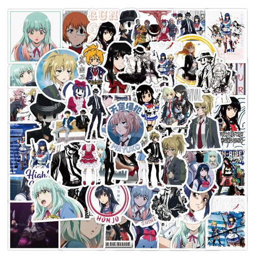 50pcs Japanese Animation Sky Invasion Graffiti Sticker Guitar Car Trunk Notebook Water Cup