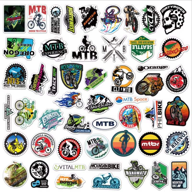 50PCS Mountain Bike Graffiti Sticker Luggage Laptop Scooter Guitar Decoration Toy Wholesale