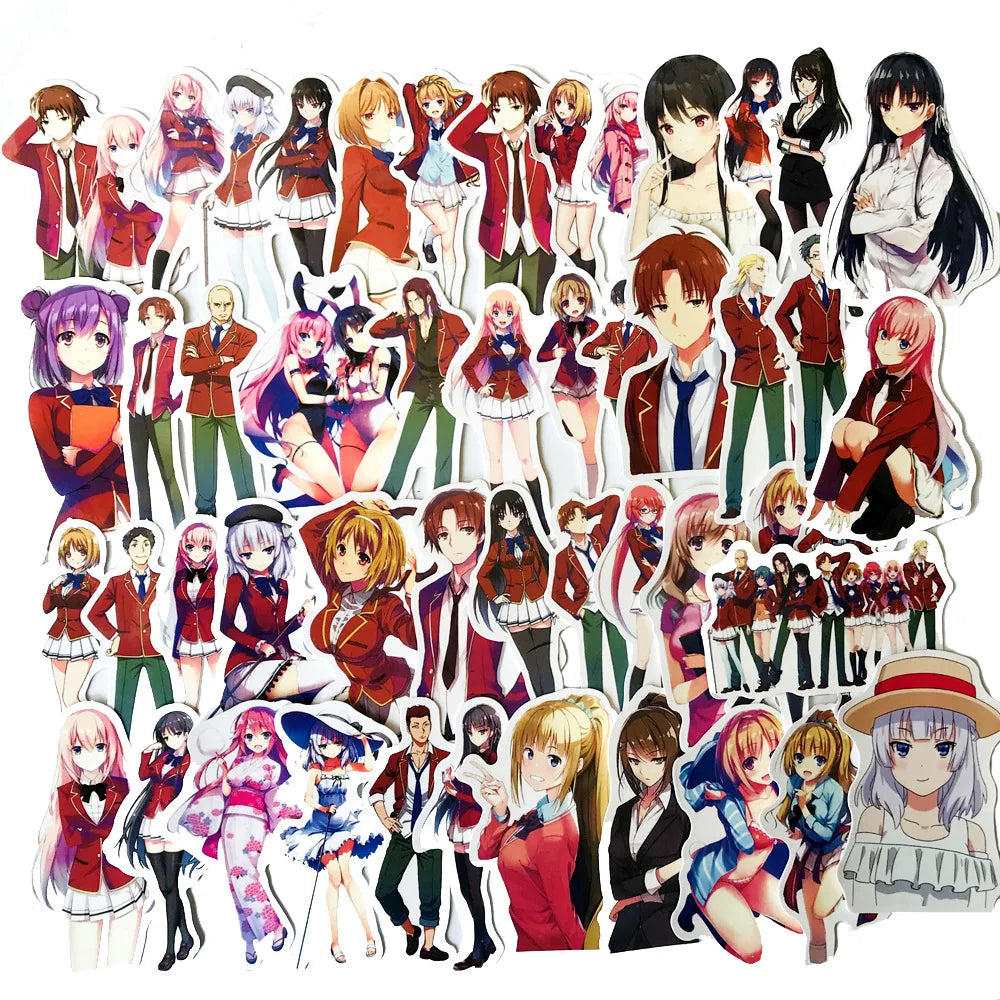 50PCS Classroom of the Elite Anime Sticker Skateboard Helmet Luggage Guitar Gift Toy Waterproof Sticker