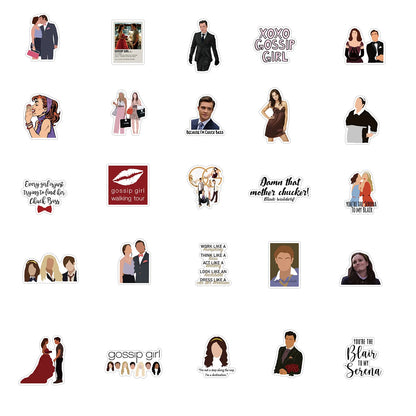50PCS American Drama Gossip Girl Graffiti Waterproof Sticker Suitcase Notebook Mobile Phone Skateboard Water Cup