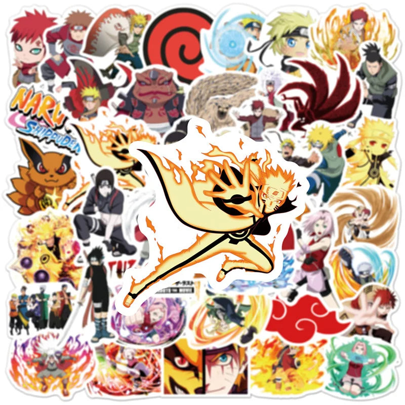 50PCS Anime Naruto-Ninja Graffiti Sticker Luggage Car Computer Water Cup Mobile Skateboard Guitar Sticker Toy