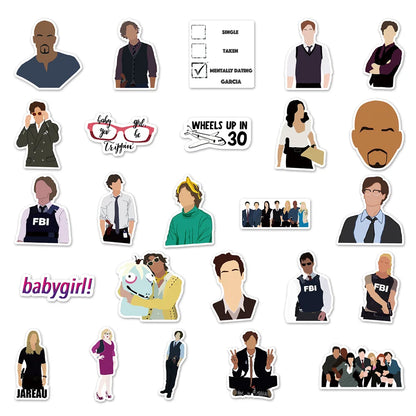 50PCS American Drama Criminal Mind Graffiti Sticker Scrapbook Mobile Phone Case Suitcase Scooter Sticker