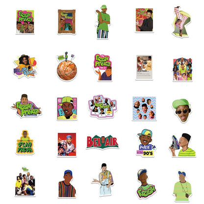 50PCS Film Fresh Prince Wonderful Things Graffiti Waterproof Sticker Suitcase Notebook Refrigerator StationeryBox