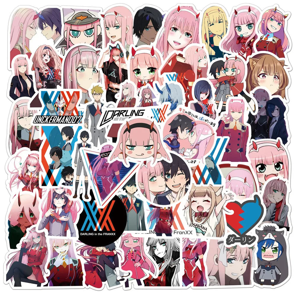 50PCS Anime FranXX Ins Graffiti Sticker Suitcase Laptop Decoration Toy Wholesale