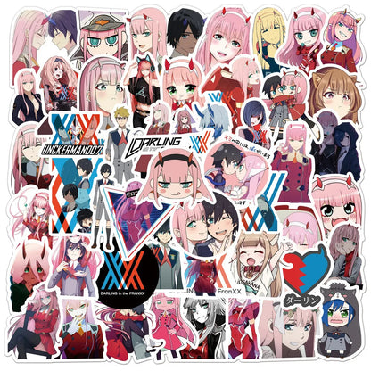 50PCS Anime FranXX Ins Graffiti Sticker Suitcase Laptop Decoration Toy Wholesale