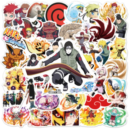 50PCS Anime Naruto-Ninja Graffiti Sticker Luggage Car Computer Water Cup Mobile Skateboard Guitar Sticker Toy