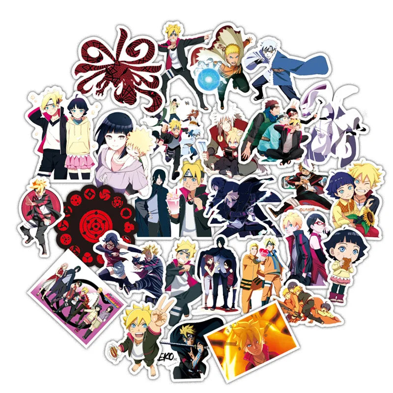 50PCS cartoon Japanese anime Uzumaki Naruto decorative style graffiti stickers, personalized, fashionable and creative trend DIY exquisite decorative decal cups, helmets, skateboard popular sticker toys